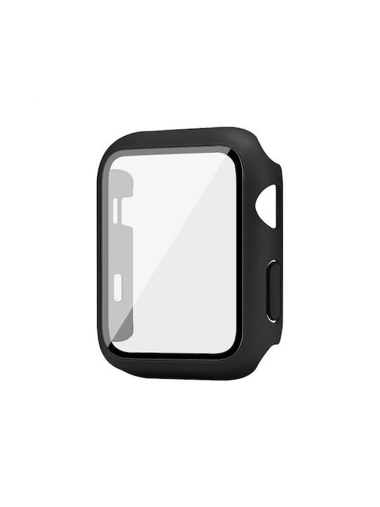 Пластмасов Калъф със Стъкло в Черен цвят за Apple Watch 1/2/3 38 мм