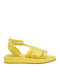 Flache Sandalen für Damen Flatforms in Gelb Farbe