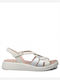 Women's Leather Platform Shoes Beige