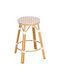 Gartenhocker Bar Außenbereich aus Aluminium Bamboo Look Natur 43x43x65cm