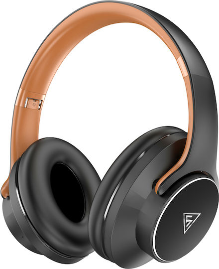 Doqaus Design 1 Ασύρματα / Ενσύρματα Over Ear Ακουστικά με 52 ώρες Λειτουργίας Μαύρο / Καφέ