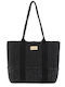 Doca Straw Beach Bag Black