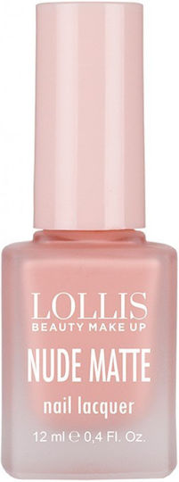 Lollis Beauty Make Up Nude Matte Nail Polish Pink 02