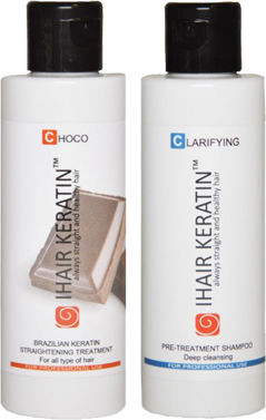 Chocolate Keratin Treatment Set Clarifying Shampoo Ihair Keratin 100ml*2pcs