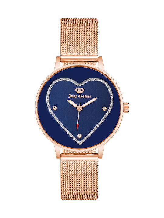Juicy Couture Γυναικείο Ρολόι 38mm Μπαταρίας με Ροζ Χρυσό Μεταλλικό Μπρασελέ