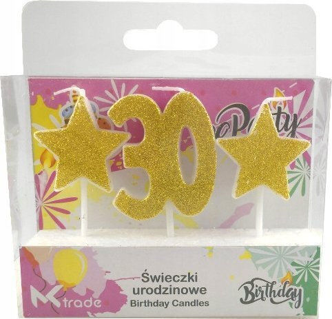 Geburtstagskerzen Mk Trade Goldglitter-Sterne Sh-588-30