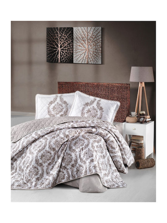 Pucioasa Set Coverlet Queen Size Beige 240x260cm 3pcs