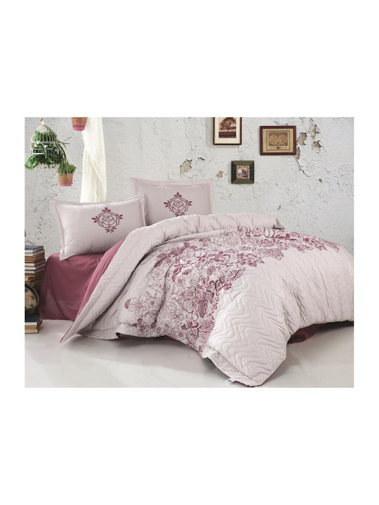 Pucioasa Σετ Κουβερλί Υπέρδιπλο Dusty Rose 240x260cm 3τμχ