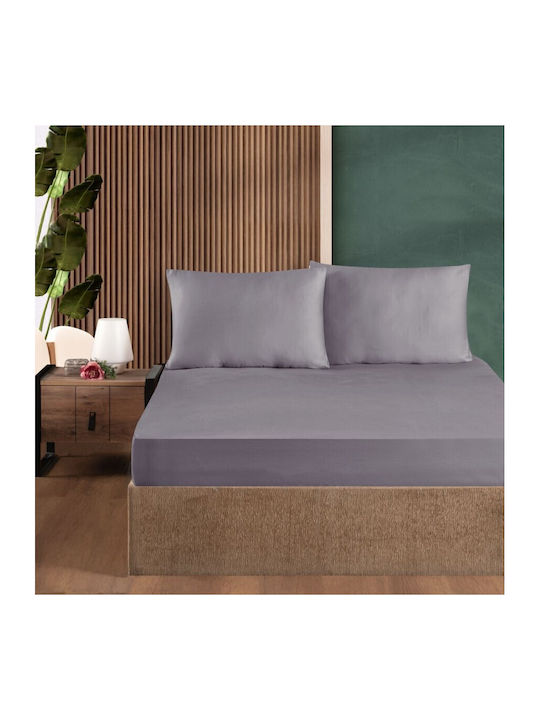 First Choice Сет Чаршафи с 2 Калъфки Кралица с Ластик 160x200см. Лавандула 3бр