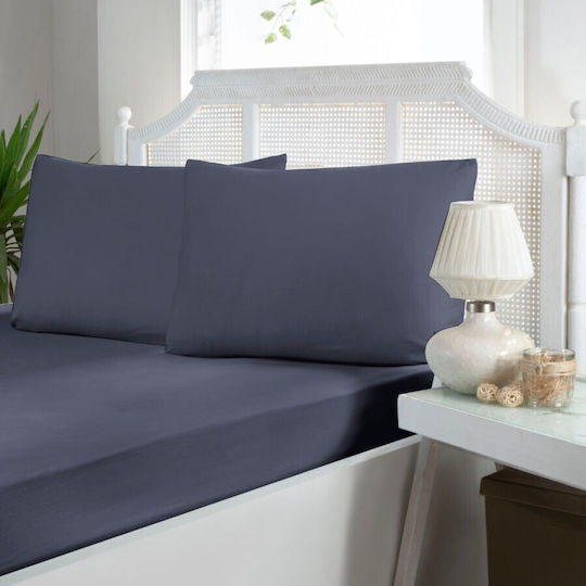 First Choice Σετ Υπέρδιπλο 3τμχ 160x200εκ. με Λάστιχο Blue (eclipse)