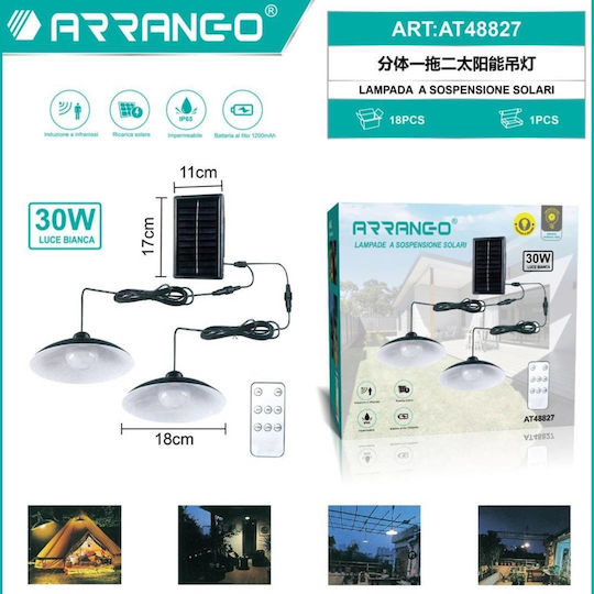 Arrango Hanging Solar Light 30W with Motion Sensor and Remote Control IP65 17cmx11cmcm
