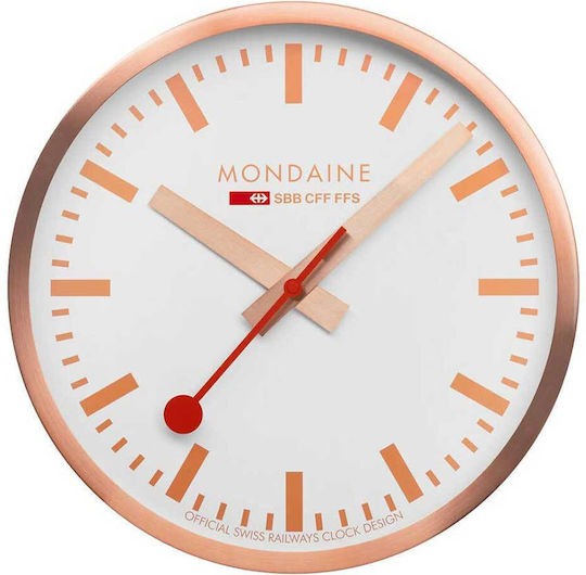 Mondaine Wall Clock Metallic Rose Gold Ø40cm