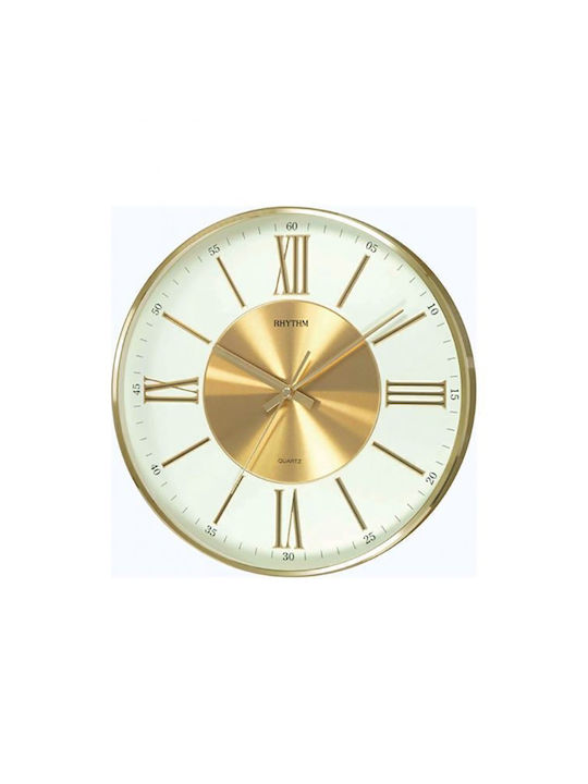 Rhythm Leise Wanduhr Metallisch Weiß 30.8x4.5cm