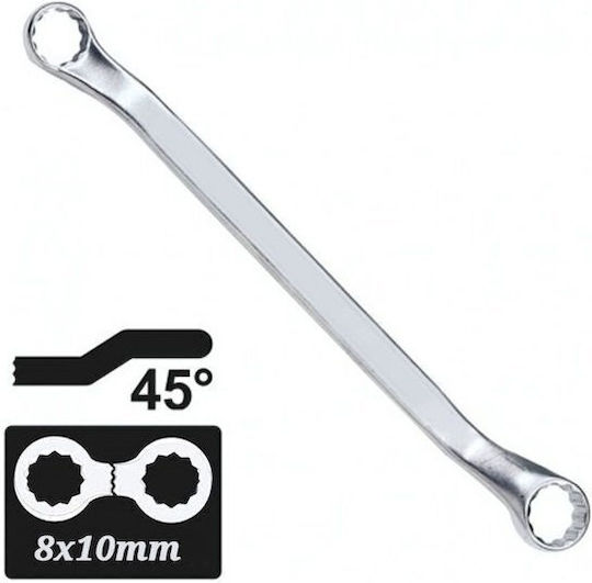 Doppelter Polygon-Schlüssel Gebogen Einstellbar mit Ratschenmechanismus Größe 8x10mm