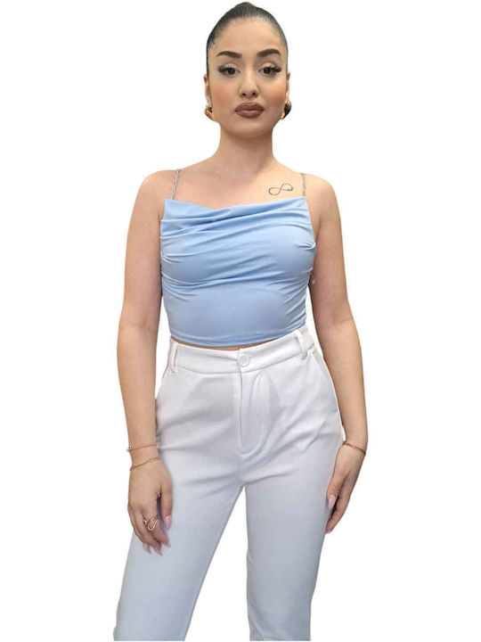 Remix Damen Bluse Satin Drapierung mit Trägern ...
