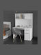 Birou Country Din Lemn Alb 120x60x167cm