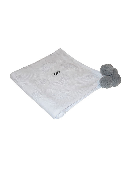 Ekokids Pătură Pepinieră Swaddling pături Bambus Albă 80x80cm
