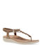 Flache Sandalen für Damen in Braun Farbe
