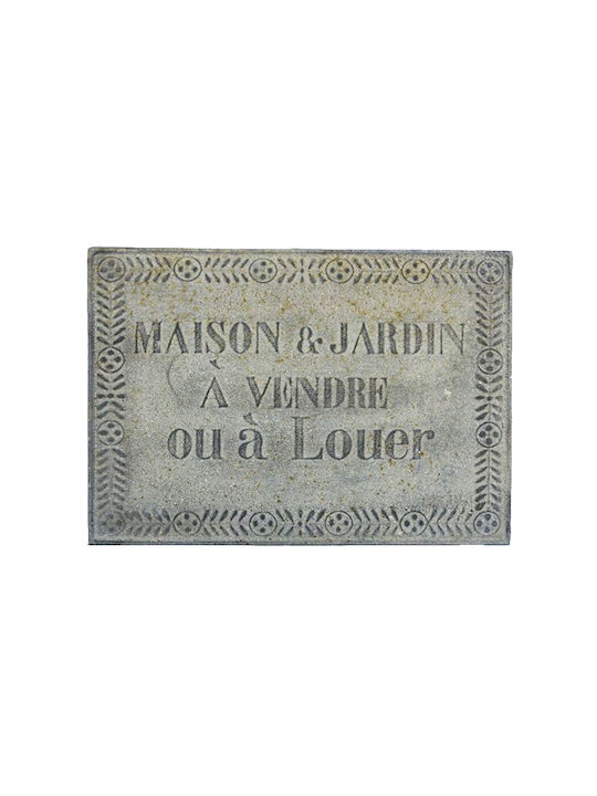 Artekko Decorative Sign Handmade Grey Made of Metal 40x2x30cm
