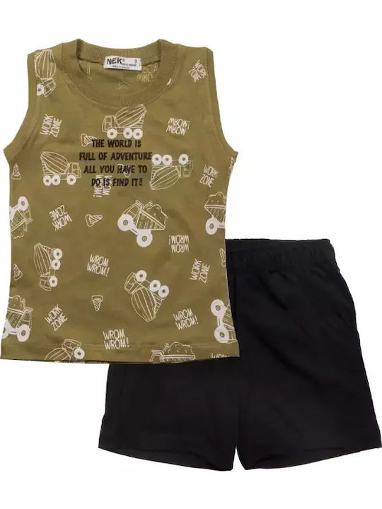 Kids' Set with Shorts Summer 2pcs Khaki