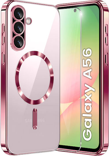 Θήκη Samsung Galaxy A56 Electro Magsafe Ροζ Rose Gold + Γυαλί Οθόνη