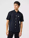 Short-sleeved Linen Shirt Black