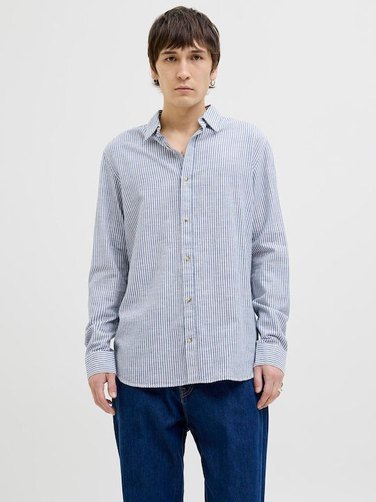 Jack & Jones Μακρυμάνικo Πουκάμισο ΘΑΛΑΣΣΙ