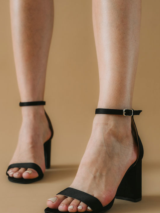 Sandale cu barete din satin 062.752-sa Negru