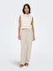 Mw Women's Fabric Trousers Ecru