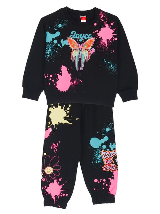 Joyce Kids Sweatpants Set Black 2pcs Break The ...