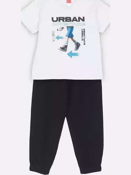 Joyce Kids Sweatpants Set White 2pcs