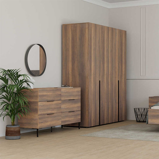 Vier Türen Kleiderschrank Oryana Walnut 180x62x210cm