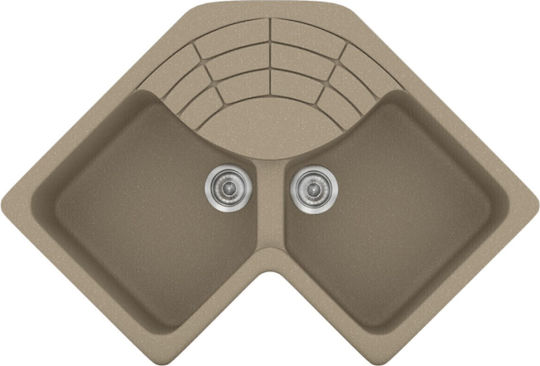 Sanitec Classic 310 Drop-In Ecke Küchenspüle 83x83cm Granit Taupe Sanitec Classic 310 Drop-In Ecke Küchenspüle 83x83cm Granit Taupe
