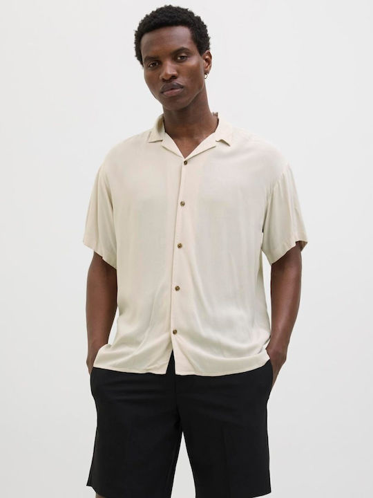 Jack & Jones Κοντομάνικο Πουκάμισο Εκρου