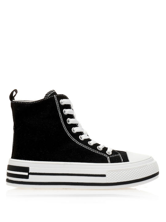Γυναικεία Flatforms Μποτάκια Μαύρα