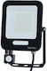 Eurolamp Waterproof LED Flood Light 50W Natural White 4000K with Motion Sensor IP66