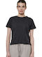 Slub Textured Women's Oversized T-shirt Black