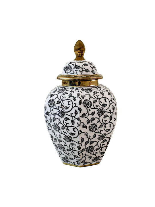 Ceramic Vase Fylliana Fl22424 Black-White-Gold ...