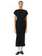 Summer Midi T-Shirt Dress Black