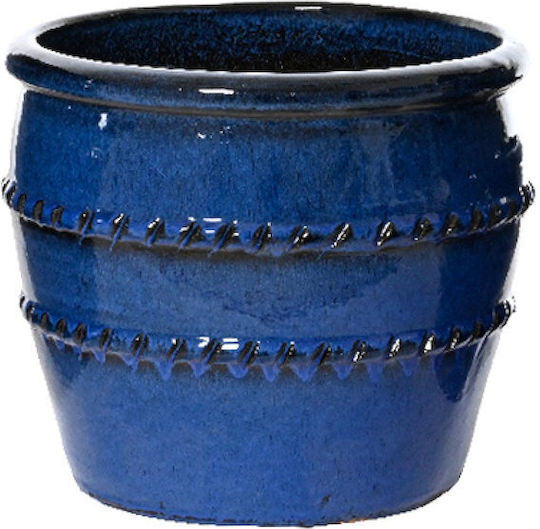 Kaemingk Übertopf Keramik Blau 37x37x31.5εκ.