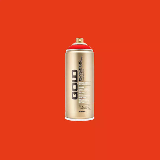 Montana Cans Spray Paint with Metallic Effect Gold F3000 Fire Red 400ml