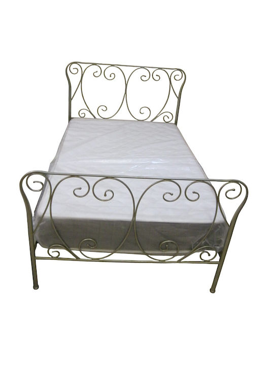 Heart Doppelbett Metallisch Bronze Patina mit Matratze 150x200cm