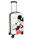 Disney Kids Cabin Hard White Black Suitcase With 4 Wheels Height 55cm