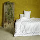 Cearșaf de hotel 280x300 cu dungi de 4,5 cm 100% bumbac satin 300tc Nima Hotelling alb 280x300