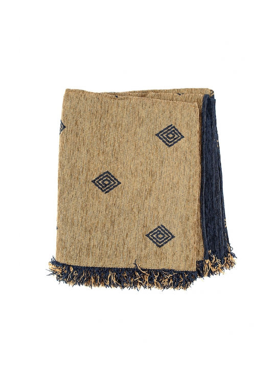 Sunshine Spira Ριχτάρι Τριθέσιου Καναπέ Chenille 180x300εκ. Blue