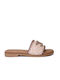 Leder Flache Sandalen für Damen Anatomisch in Beige Farbe