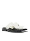 Dana Tws Leather Women's Flat Sandals in White Color