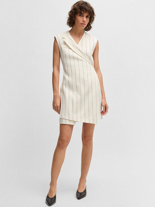 Summer Mini Dress Wrap Ecru