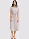 Summer Midi Shirt Dress Grey