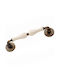 Roline K305 Brass & Porcelain Antique-Beige Front Door Handle Centers 216mm